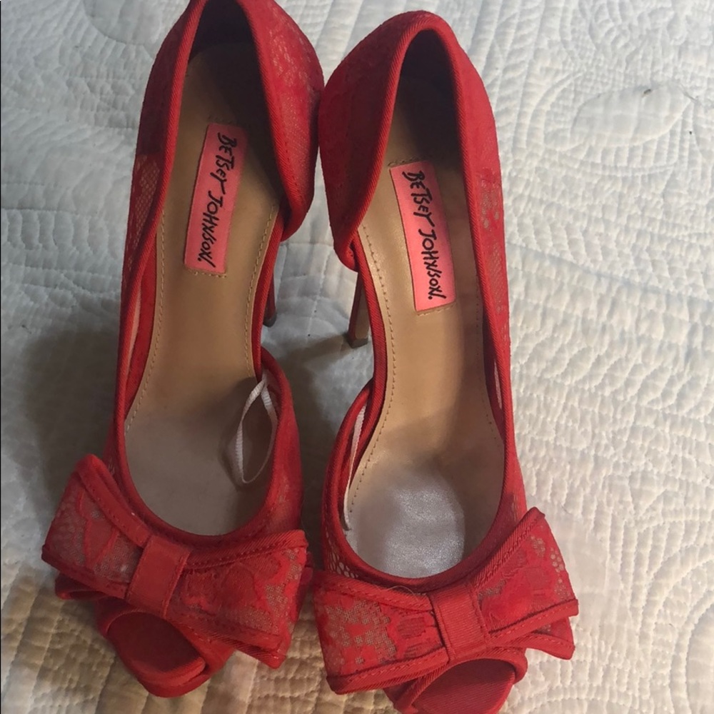 Red betsey Johnson heels